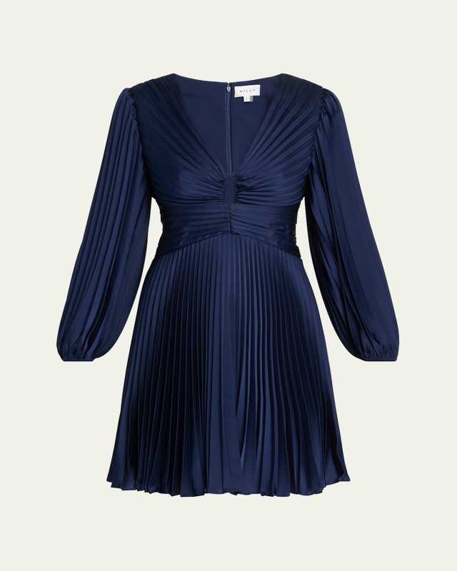 Julia Cutout Pleated A-Line Mini Dress